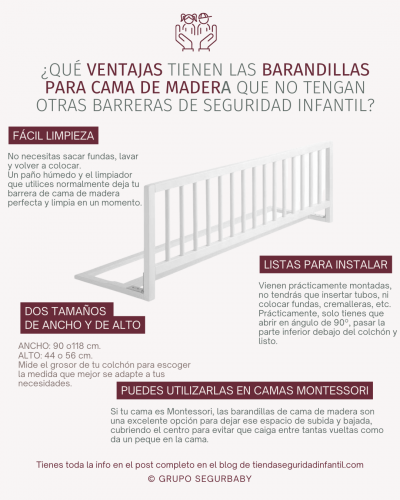 Qué tienen las barandillas para cama de madera que no tengan otras barreras de seguridad infantil